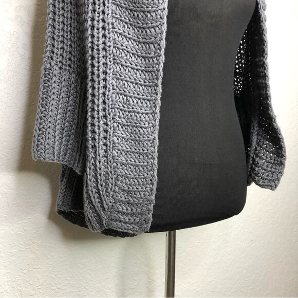 Theory Renata New Malaga gray open front linen blend cardigan sweater size Small - Picture 3 of 16